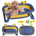 Pet Bathtub with Toys,Portable Puppy Bathtub for Easy Baths and Easy Storage, Dog Bath Tubs for Small Medium Pets (Blue)
