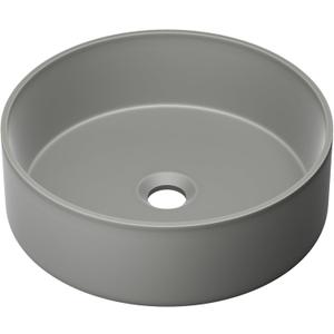 Lisse 14.5 Round Concrete Vessel Bathroom Sink in Dark Grey