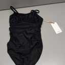 GRACE KARIN Girls Swimsuit, One Piece Bathing Suits for Teens, Ruched Adjustable Straps Padded Swimwear 7-16y (8 Years, Black)