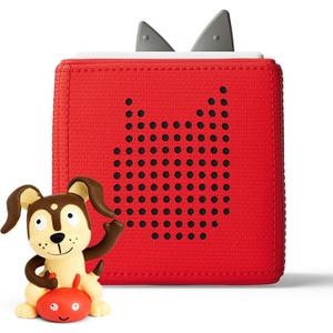 Toniebox Audio Player Starter Set with Playtime Puppy - Listen, Learn, and Play with One Huggable Little Box - Red