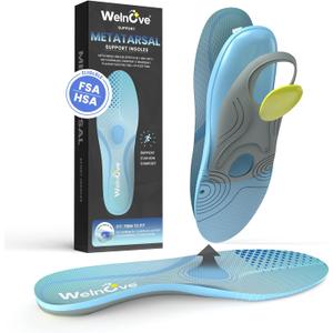 Welnove Metatarsal Insoles, Pain Relief for Men & Women - Support for Metatarsalgia, Morton's Neuroma - Cushioned Shoe Inserts for All-Day Comfort, Standing, Work