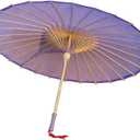Plain Bamboo Cloth Parasol Umbrella Great for Wedding Party Favor (Light Purple), One Size