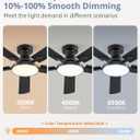 ZMISHIBO 52 Inch Ceiling Fans with Lights, Flush Mount Low Profile Ceiling Fan with 6 Speeds & 3CCT, Smart Remote&APP Control, Dimmable 24W LED Light, Quiet DC Motor for Living Room Bedroom,Black