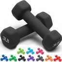 Portzon Weights Dumbbells 10 Colors Options Compatible with Set of 2 Neoprene Dumbbells Set,1-15 LB, Anti-Slip, Anti-roll, Hex Shape (Black)