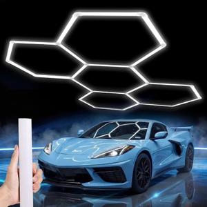 LZHOME Hexagon 5000K LED Garage Lights: 25 Pack Updated 1.31-inch Wider Size, 26300LM Super Bright Hex Lighting LED Ceiling Shop Light for Garage, Car Detailing, Workshop, Warehouse, Gym, Basement