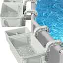 [PATENTED] POOLHACKER 2025 Upgrade 2 Sets Poolside Storage Basket - Original Above Ground Pool Accessories, Swimming Pool Storage Basket with Pool Cup Holder, Poolside Storage to Organize Cup Towel