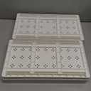 DEKAVA Cabinet, 2 Pack Under Sink Organizer, 2 Tier Sliding Bathroom Kitchen Organizer, Large White ABS Baskets, Easy Install & Clean