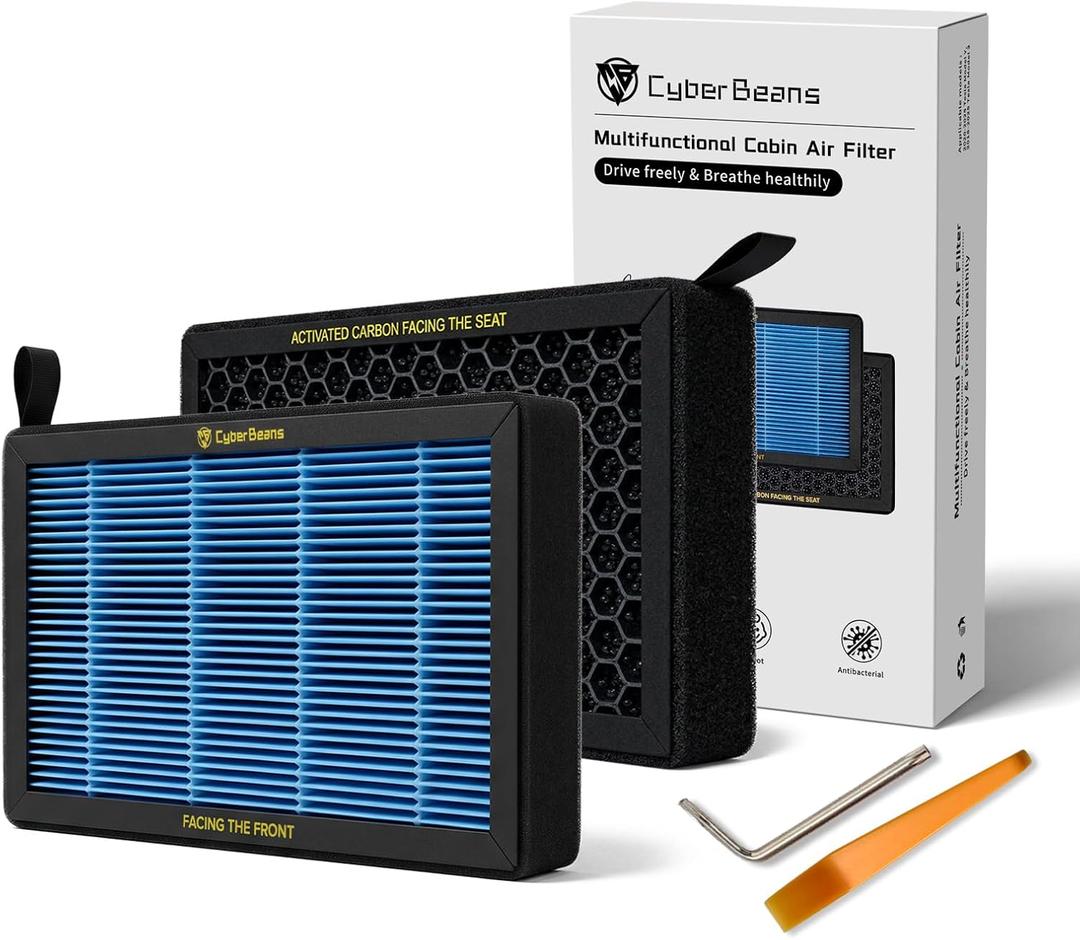 Air Conditioning Replacement with Activated Carbon for Tesla Model 3 Model Y HEPA Cabin Air Filter Accessories 2016-2024/2025/2026 Juniper Highland Upgraded Version(2 Pack)