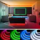 BTF-LIGHTING FCOB COB LED Strip RGBW 6500K 896LED/m 16.4FT DC24V Color Changing Flexible High Density Uniform Light 12mm Width for Home Indoor Decoration(No Adapter or Controller) (RGB+Cool White)