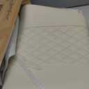 Home Office Chair No Arms with Wheels, Adjustable Height Small Desk Chair, PU Leather Mid Back 360 Swivel Computer Chair, Armless Modern Walnut Chair for Office, Reading Meeting Room(Beige) (MCM Style)