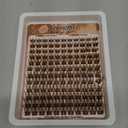 Brown Lash Clusters Wispy Lashes Clusters Natural Cluster Eyelash Extensions Dark Brown Eyelash Cluster C-Curly Individual Lashes Extension DIY Eyelash Extensions 8-16MM 132PCS by zenotti