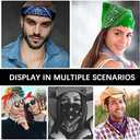 AURUZA 12-44pcs Bandanas for Men Women Paisley Large Bandana Black Red White Head Wrap Headbands Cowboy Handkerchief (14pcs)