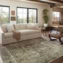 Loloi Magnolia Home by Joanna Gaines Sinclair Collection SIN-01 Pebble/Taupe 2'-3" x 7'-6", .25" Pile Height, Machine Washable, Runner Rug