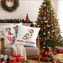 Black Goldendoodle Merry Christmas & Love Pillow Covers 2 Pcs- 18x18 Inch, Dog Lover Pillow Covers Gift for Woman, Merry Christmas Xmas Black Goldendoodle Home Decorative