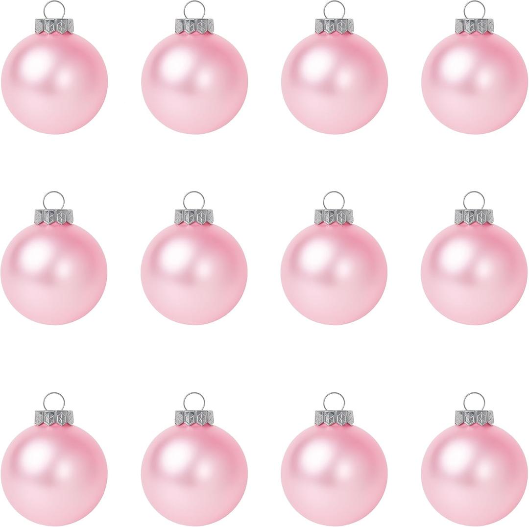 Sleetly DIY Christmas Tree Ball Ornaments Set for Kids and Adults - Holiday Xmas Christmas Ornament Decorations for DIY Crafts, Painting, Drawing, Large 3.15 inch, Pink Matte Blank, Set of 12