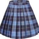 Urban CoCo Women's Uniforms Plaid Pleated Mini Skirt (X-Large, #2)