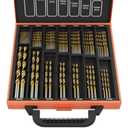 ENERTWIST Titanium Coated Drill Bit Set, 99 Pcs High-Speed Steel HSS Twist Bits for Metal, Wood, Plastic, Aluminum Alloy - 135° Metric Set (1.5mm-10mm) with Storage Case