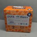 Pura Hypoallergenic Diapers Size 2 (7-13 lbs) Monthly Pack, Totally Chlorine Free, Wetness Indicator, Suitable for Sensitive Skin, Soft Organic Cotton Comfort, Overnight, 6 Packs of 29 (174 Diapers)