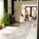 Lahome Oriental Kitchen Runner Rug 2.5x10 Washable Hallway Runner Non-Slip Rug Runners for Hallways 10ft Ultra-Thin Soft Rug Boho Indoor Low-Pile Carpet for Entryway Laundry Room Helena Terracotta
