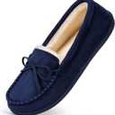 HomeTop Women's Moccasins House Slippers Memory Foam Indoor Outdoor Ladies Shoes (8)