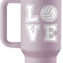 ROSTANTEN Volleyball Gifts for Teen Girls & Team - Volleyball Stuff - 40 oz Engraved Tumbler with Handle & Straw - Gifts for Volleyball Players, Volleyball Coach - Volleyball Tumbler
