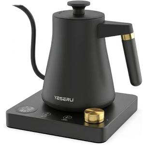 1.0L Gooseneck Electric Kettle with 1 Temperature(104-212F) Control, Expert Brew Pour-Over Coffee & Tea,4 Temp Preset,12H Keep Warm,304 Stainless Steel Interior, 1200W Fast Boiling, Matte Black