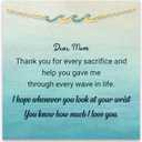 STORYJEWELLERY Mom Christmas Gifts, Mom Bracelet, Gifts for Moms, Wave Bracelet for Mother, Moms Jewelry, Birthday Gifts for Mother