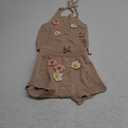 Toddler Girl Fall Outfits Knit Baby Clothes Tie-up Camisole With Elastic Waist Shorts 2 Pcs Clothing Set (18-24 Months)