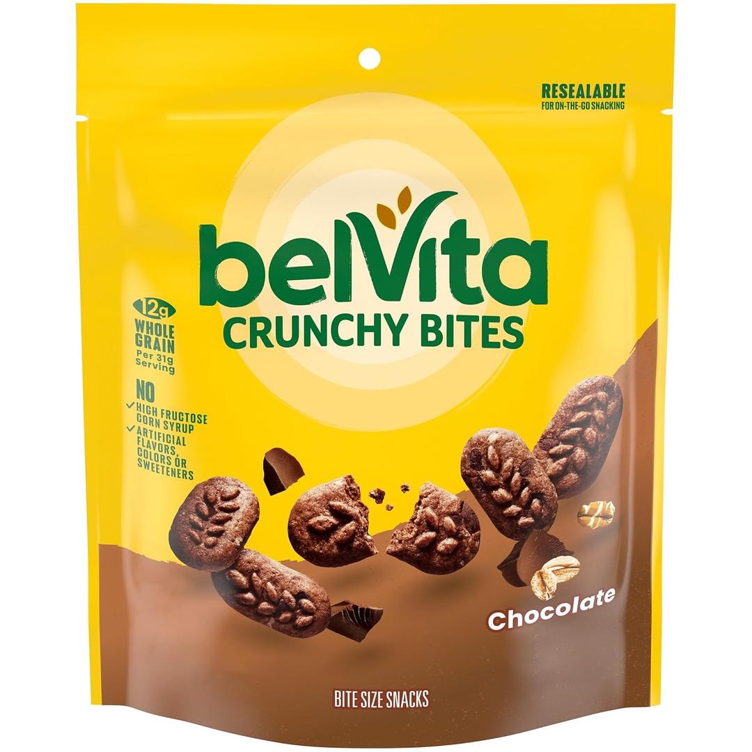 belVita Bite Size Snacks, Chocolate Crunchy Bites, 5 oz (Best By: 08/14/2026)