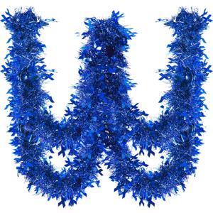 Meanplan 59 Feet Child Abuse Prevention Awareness Tinsel Garland Blue Ribbon Child Abuse Awareness Metallic Twist Garland Decoration for Charity Support Event Supply