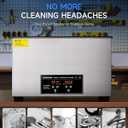 CREWORKS 30L Digital Ultrasonic Cleaning Machine with Heater and Timer, 600W Stainless Steel Ultrasonic Cleaner Machine, 7.9 gal Ultrasonic Parts Cleaner for Retainer Glasses Auto Tool Machine Part