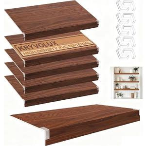 5 PCS Wire Shelf Covers PVC 24x12x3 inch for Pantry (Walnut Color)
DIY Trimmable,Waterproof PVC,Hold 110 lbs,Easy to install,Moisture Resistant,Scratch Resistant