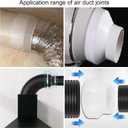 PATIKIL 6.5" to 6" to 4" Duct Reducer, 2 Pack Duct Connector Ducting Inline Adapter Increaser ABS Plastic Vent for HVAC Heating Cooling Air Ventilation