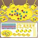 Magnetic Bee Bean Picking & Tabletop Fishing GameAdjustable Headband, Educational Focus Toy Ages3+, Family Party Travel Games for Indoor/Outdoor