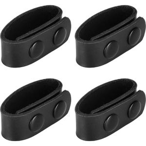 TEGE Belt Keepers for Duty Belt | Leather Double Snap | Fits 2" & 2.25" Wide Belts | 4-Pack | Tactical Police Military Gear Accessories