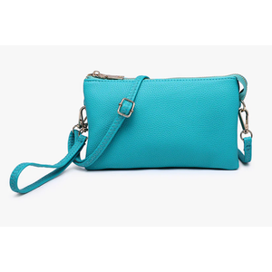 JEN & CO. Riley Small Crossbody Bags Vegan Leather Wristlet Wallets Clutch Purses Shoulder Handbag for Women (Ocean Teal)