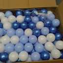 GOGOSO Ball Pit Balls for Toddler, Baby Plastic Playballs Kids Soft Pastel Pelotas Non-Toxic BPA-Free Pearl Blue+Light Blue+White 200 Balls