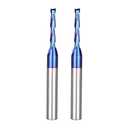 2PCS CNC Router Bits 1/4 Inch Shank 1/8 inch Cutting Diamete Spiral Up Cut End Mill with Nano Blue Coating for Carving Standard milling, Finish and Boring