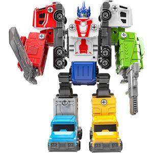 TEMI City Vehicles Transformed Robot for Boys 3-7 Year Old - Learning Kids Toys, Building Toddler Toys for Ages 4-8, Gifts for Kids