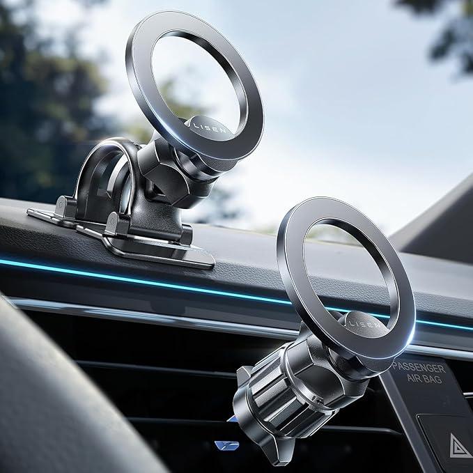 LISEN for MagSafe Car Phone Mount 2026 Strong Magnets Magnetic Phone Holders for Your Car Vent&Dash Magnet Cell Phones Holder Mount Car Accessories for Men Women fit iPhone 17 16 15 14 13 Kits
