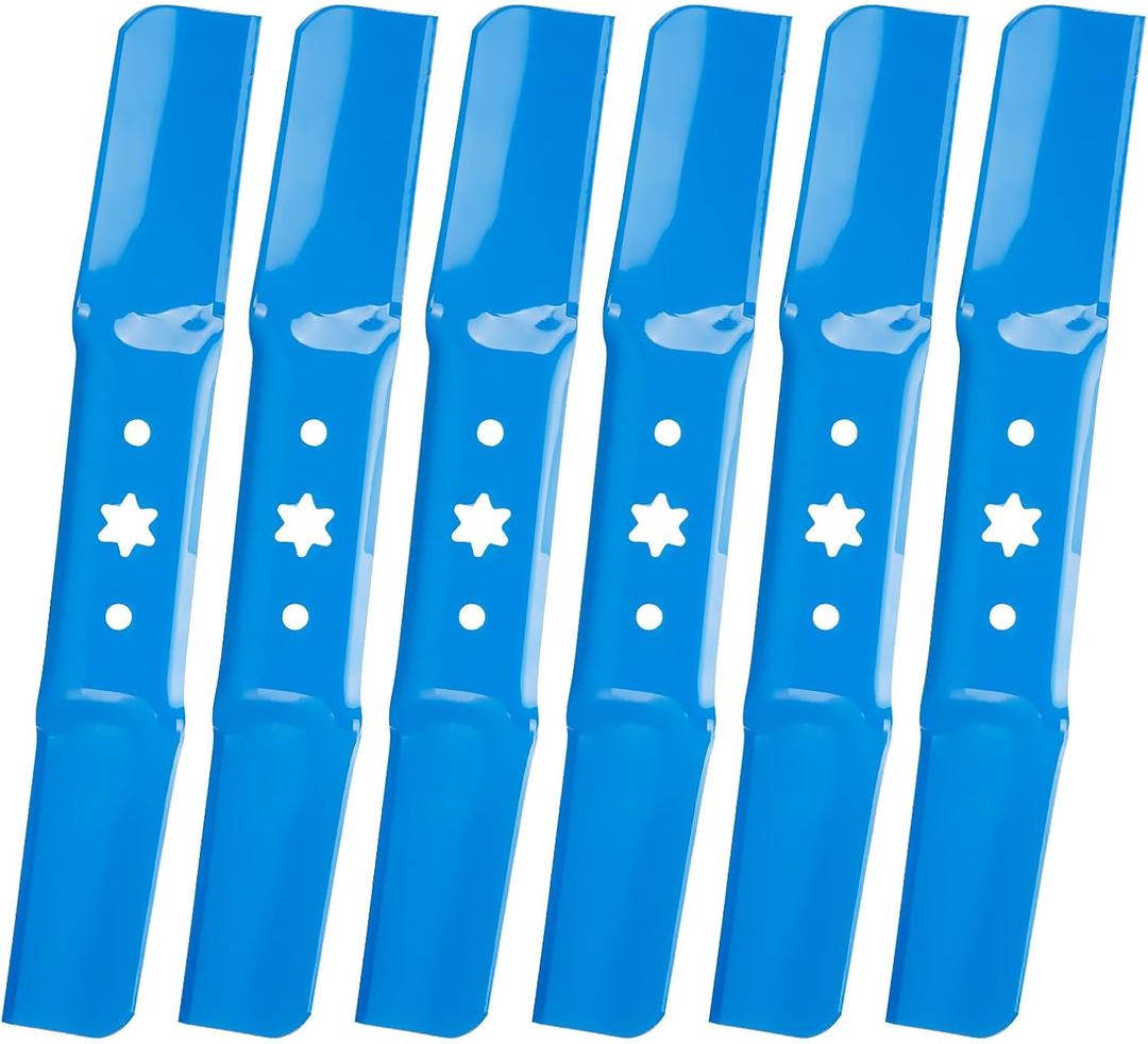 942-05052A 50" Mower Blades 6 Point Star for Cub Cadet XT1 LT50 GT50 XT2 LX50 ZT1 ZT2 50 RTZ S50 L50 SX50 LX50 L34 Zero Turn Troy-Bilt Super Bronco Mustang 50" Lawn Tractor, Medium Lift, 6 Pack Blue