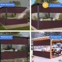 Covers & All Outdoor Clear Panel Curtain, 12 oz Vinyl Outdor Curtains for Patio, Waterproof & Weather Resistant Tarp with Brass Grommets for Pergola, Porch, Gazebos, Balcony (8'H x 8'W Feet, Coffee), 8x8