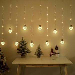 Wishing Ball Fairy Curtain Lights, 200 LED Edison Style Twinkle String Lights with Remote Control, USB Powered Indoor/Outdoor Decor for Bedroom, Christmas, Wedding, Party (Warm White)
