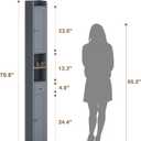 ChooChoo Narrow Bathroom Storage Cabinet with Adjustable Shelves, Tall Storage Cabinet with 2 Doors and 1 Drawer, Freestanding Cupboard for Small Spaces, Grey, 7.87"D x 7.87"W x 70.87"H