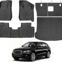 Tongama-Floor Mats for 2010-2016 Cadillac SRX, All Weather TPE Floor Liners and Trunk Mat and Backrest Mats Protectors for Cadillac SRX Waterproof Interior Accessories