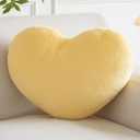 Heart Pillow, Heart Shaped Pillow for Bed Couch, Soft Decorative Heart Throw Pillow, Cute Decorate Pillows, Heart Pillows for Bedroom Living Room (Yellow, Medium 15.7"x11.8")