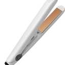 Mini Curling Iron, 2 in 1 Hair Straightener Tourmaline Ceramic Smart Constant Temperature Beauty Heating Curler Hair Styling Tool for Home or Salon (White)
