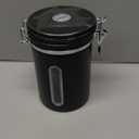 Black Airtight Coffee Canister with Window – Stainless Steel Food Storage Jar with Date Tracker