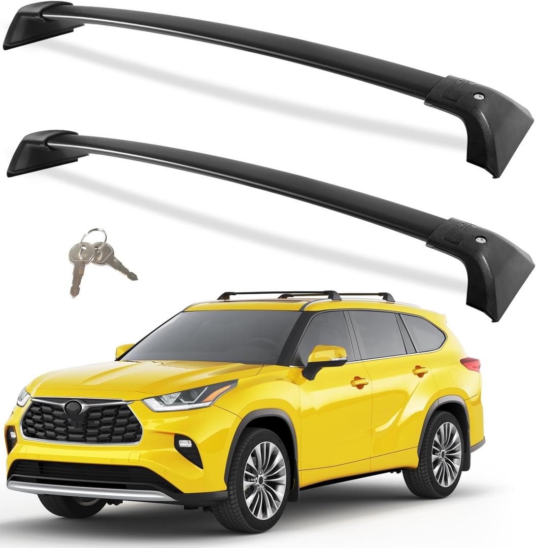 Wonderdriver Lockable Roof Rack Cross Bars 260lbs Fit for Toyota Highlander 2020-2026 XLE Limited Platinum Hybrid, Aluminum Crossbars Rooftop Luggage (Not for Grand Highlander)