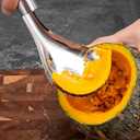UKCOCO Stainless Steel Pumpkin Scoop and Corer Tool for Remove Seeds, Pulp - Metal pumpkin scraper for Kitchen Use Multi-Functional Fruit and Vegetable Spoon, 9.33 Inch